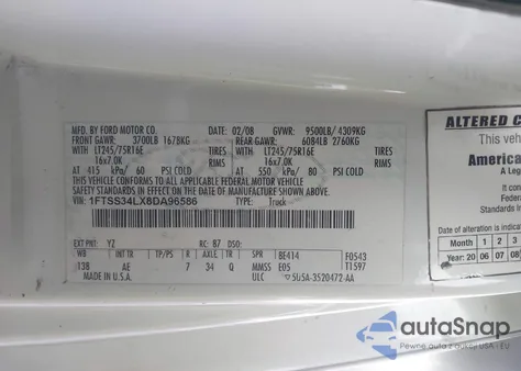 2008 Ford E-350 Super Duty Commercial/Recreational from USA, damaged, VIN 1FTSS34LX8DA96586